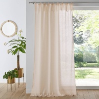 Занавеска С эффектом льна с завязками Nyong 180 x 140 см белый LA REDOUTE INTERIEURS  фото, kupilegko.ru